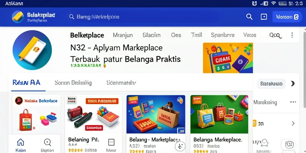 Tampilan antarmuka N32 dengan fitur Marketplace yang user-friendly.