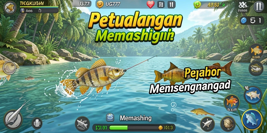 Antarmuka pengguna UG777 yang menarik dan interaktif saat memancing.