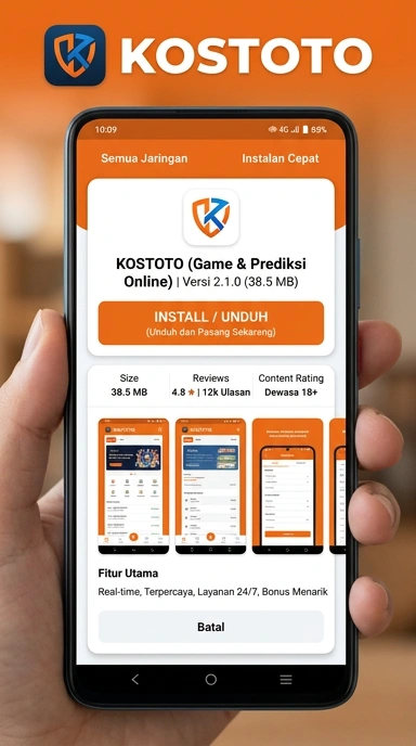 Tampilan halaman APK kostoto